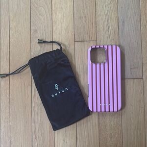 iPhone 16 Pro Max Burga Pink Striped Phone Case